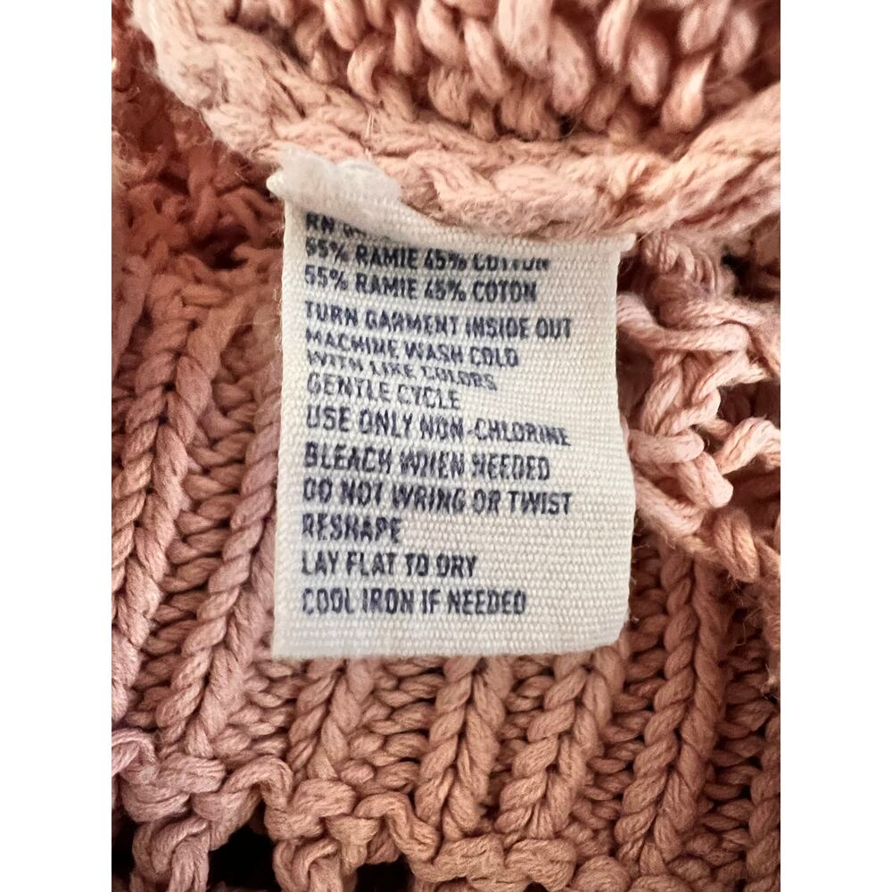 American Eagle Crochet Sweater XL Pink Open Knit Lightweight Pullover - Picture 8 of 10